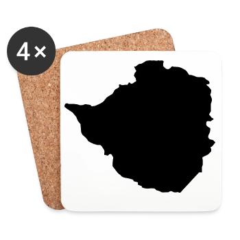 Map of Zimbabwe - Coasters (set of 4) - white - Front