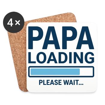 Papa loading please wait - Bientôt papa ? - Dessous de verre (lot de 4) - blanc - Devant