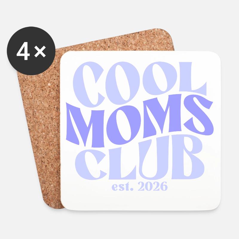 Cool Moms Club - Muttertag Mama Geschenk - Untersetzer (4er-Set) - Weiß