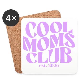 Cool Moms Club - Mama 2026 Geschenk - Untersetzer (4er-Set) - Weiß - Vorne
