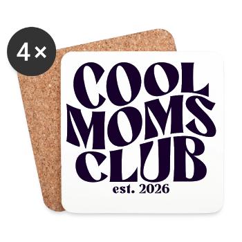 Mama 2026 Geschenk - Coole Mama Geschenkidee - Untersetzer (4er-Set) - Weiß - Vorne