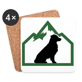 Hund Berge Outdoor Wappen - Untersetzer (4er-Set) - Weiß - Vorne