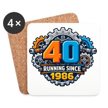 40 years of running since 1986 - Coasters (set of 4) - white - Front