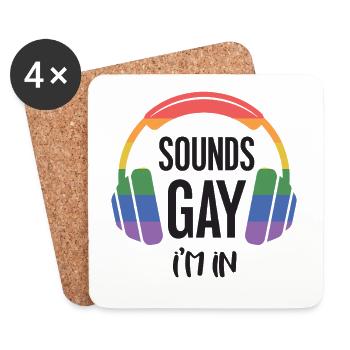 LGBT-Pride-Monat – Klingt schwul, ich bin dabei. - Untersetzer (4er-Set) - Weiß - Vorne