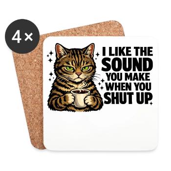 Coffee Cats in Noir Style - Gift Morning Muff - Coasters (set of 4) - white - Front
