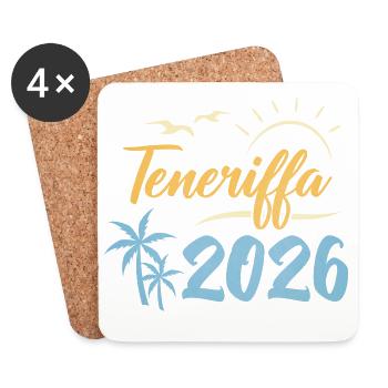 Teneriffa 2026 - Untersetzer (4er-Set) - Weiß - Vorne