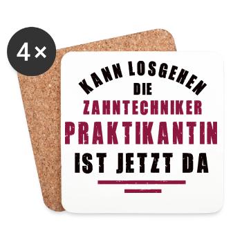 Zahntechniker Praktikantin Praktikum Zahntechnik - Untersetzer (4er-Set) - Weiß - Vorne