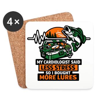 More bait, less stress - Coasters (set of 4) - white - Front