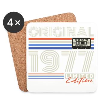 1977 geboren Vintage Retro Geburtstag Geschenk  - Untersetzer (4er-Set) - Weiß - Vorne