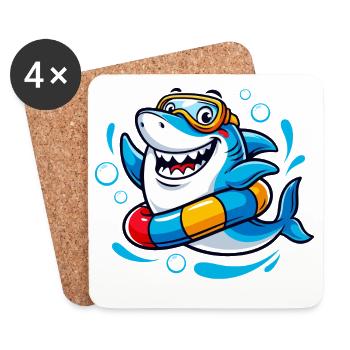 Cool Bath Shark - Coasters (set of 4) - white - Front