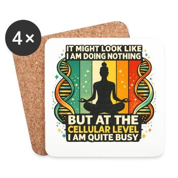 Meditation Yoga Gift for Zen Lovers - Coasters (set of 4) - white - Front