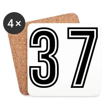 37 Zahl symbol - Untersetzer (4er-Set) - Weiß - Vorne