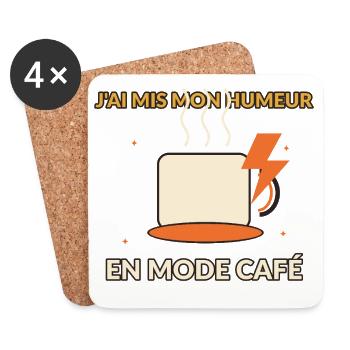 Mode Café Humeur Dynamique - Dessous de verre (lot de 4) - blanc - Devant