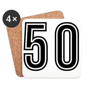 50 Number Symbol - Coasters (set of 4) - white - Front