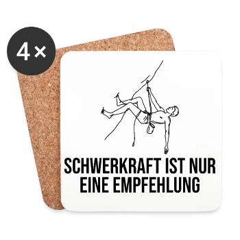 Schwerkraft ist nur eine Empfehlung Klettern - Untersetzer (4er-Set) - Weiß - Vorne
