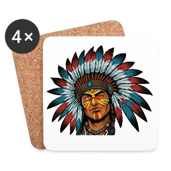 The relaxed chief - Coasters (set of 4) - white - Front