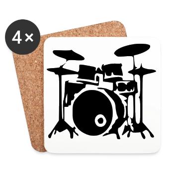 Drum Drummer Gift Drummer - Coasters (set of 4) - white - Front