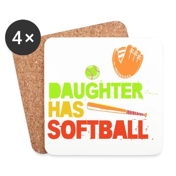 Softball Mom Softball Mom - Coasters (set of 4) - white - Front