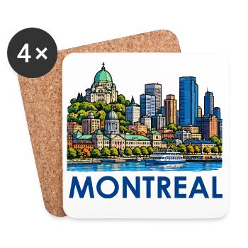 Montreal Skyline am Fluss - Untersetzer (4er-Set) - Weiß - Vorne
