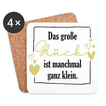 Das große Glück ist manchmal ganz klein - Baby - Untersetzer (4er-Set) - Weiß - Vorne