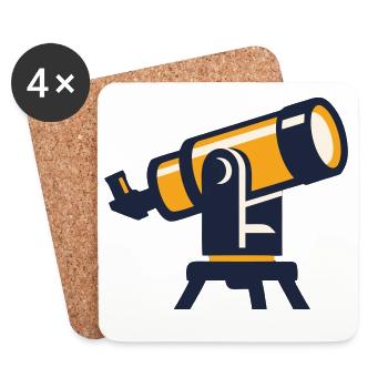 Teleskop Astronomie Grafik - Untersetzer (4er-Set) - Weiß - Vorne