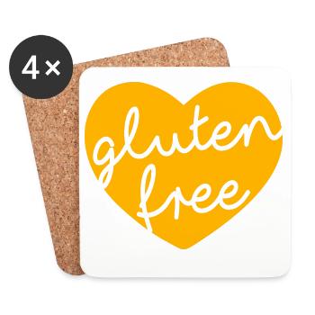 Gluten free - Dessous de verre (lot de 4) - blanc - Devant