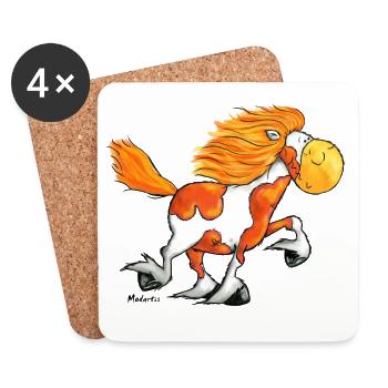 Isländer - Islandpferd - Icelandic Horse - Isi - Untersetzer (4er-Set) - Weiß - Vorne