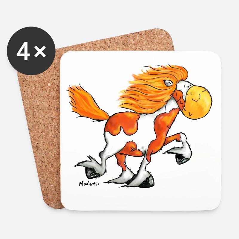 Isländer - Islandpferd - Icelandic Horse - Isi - Untersetzer (4er-Set) - Weiß