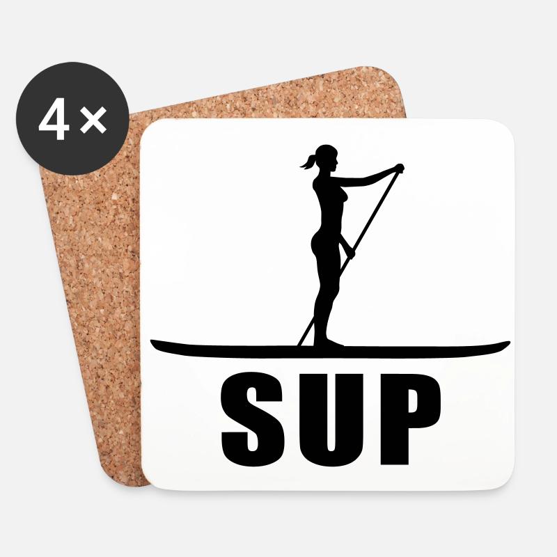 Stand Up Paddling - Untersetzer (4er-Set) - Weiß