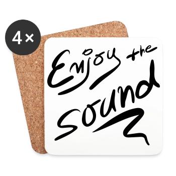 Enjoy the sound, enjoy the sound - Coasters (set of 4) - white - Front