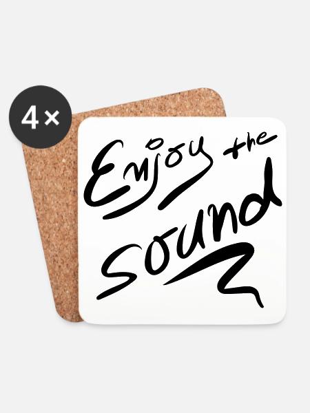 Enjoy the sound, enjoy the sound - Coasters (set of 4) - white