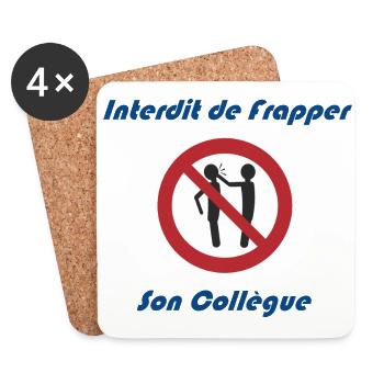 Logo Interdit Collègue - Dessous de verre (lot de 4) - blanc - Devant