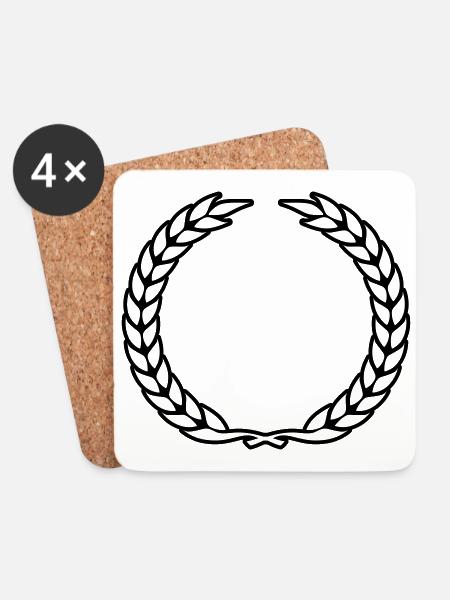 laurel wreath symbol - Coasters (set of 4) - white