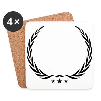 kranz laurel symbol leer - Untersetzer (4er-Set) - Weiß - Vorne