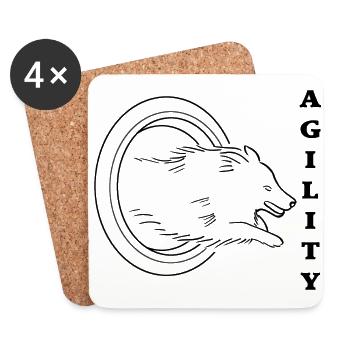 Agility Sheltie - Coasters (set of 4) - white - Front