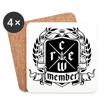crew member design - Dessous de verre (lot de 4) - blanc - Devant