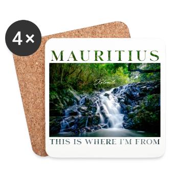 Mauritius This is where I'm from Forest waterfall - Coasters (set of 4) - white - Front