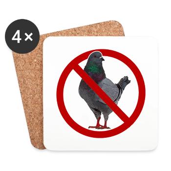 Ich hasse Tauben Anti-Taube - Untersetzer (4er-Set) - Weiß - Vorne