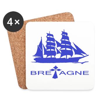 VOILIER BRETAGNE création Louis RUNEMBERG © Adagp - Dessous de verre (lot de 4) - blanc - Devant