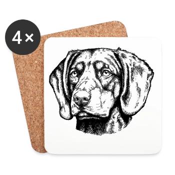 Brandelbracke Portrait - Untersetzer (4er-Set) - Weiß - Vorne