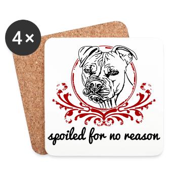 Gâté sans raison Pitbull - Dessous de verre (lot de 4) - blanc - Devant