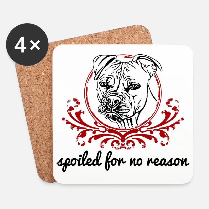 Spoiled for no reason Pitbull - Untersetzer (4er-Set) - Weiß
