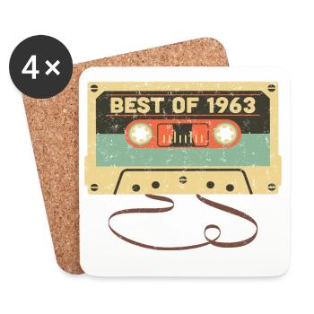 Best of 1963 60th birthday Awesome 60 years old - Coasters (set of 4) - white - Front