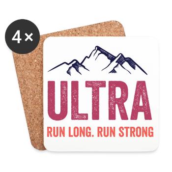 Ultra Running - Run Long. Courez fort. - Dessous de verre (lot de 4) - blanc - Devant