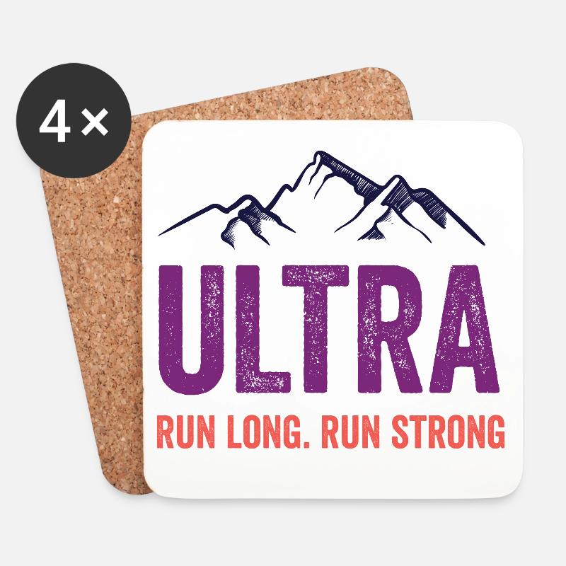 Ultra Running - Lauf lang. Laufen Sie stark. - Untersetzer (4er-Set) - Weiß