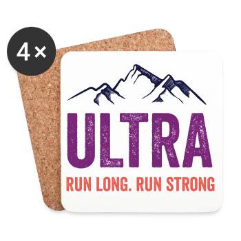 Ultra Running - Run Long. Run Strong. - Coasters (set of 4) - white - Front