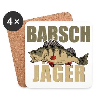 Barsch Jäger Barsche Angeln Kretzer Flussbarsch - Untersetzer (4er-Set) - Weiß - Vorne