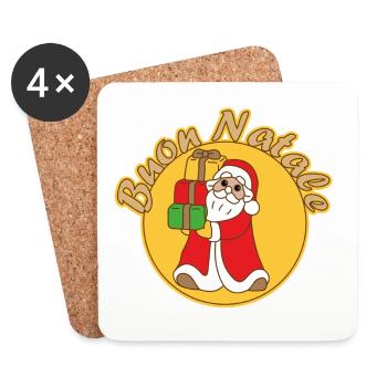 Cadeaux du Père Noël - Dessous de verre (lot de 4) - blanc - Devant