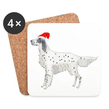 English Setter Fundogs Christmas - Coasters (set of 4) - white - Front