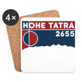 Hautes Carpates Carte Souvenirs Randonnée Pologne - Dessous de verre (lot de 4) - blanc - Devant